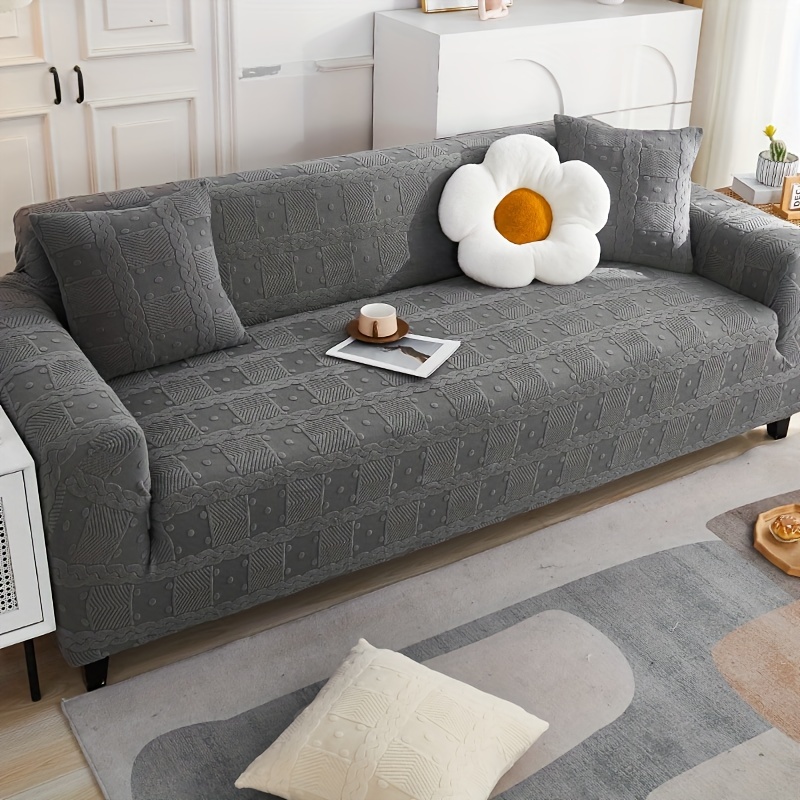 Dark Grey Elastic Sofa Slipcover Seasons Universal Non slip - Temu
