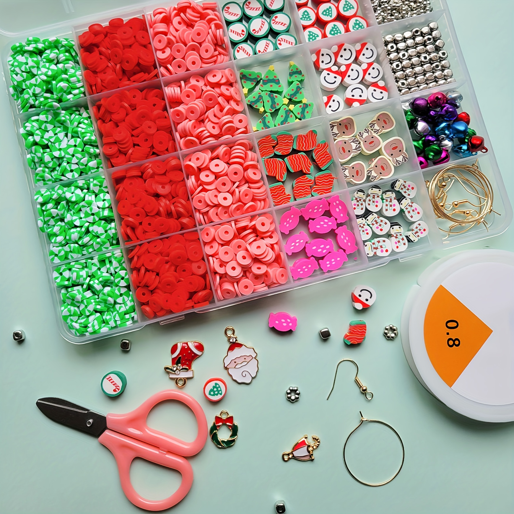Kit per creare braccialetti con ciondoli natalizi, eleganti