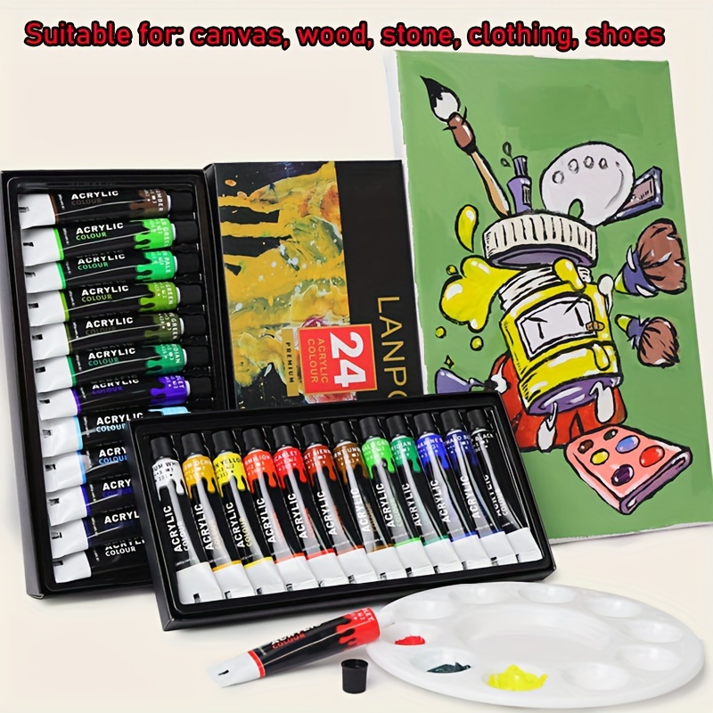 TAVOLOZZA Paint by Numbers Kit for Adults & Beginner, 2 Pack 9 x 12 inch  Canvases with Frame, 36 Acrylic Paint Tubes, 5 Paintbrushes and  Installation