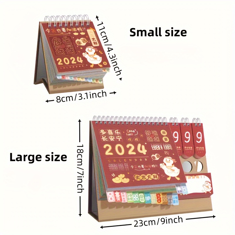 2024 Mini Desktop Paper Calendar Chinese Style Year Dragon - Temu