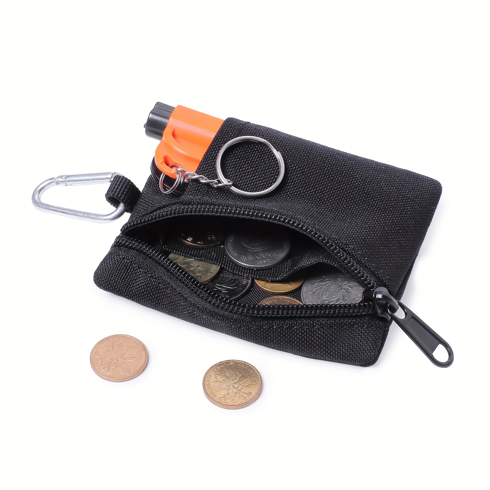 Leather Challenge Coin Holder Key Ring FOB, Coin Key Ring