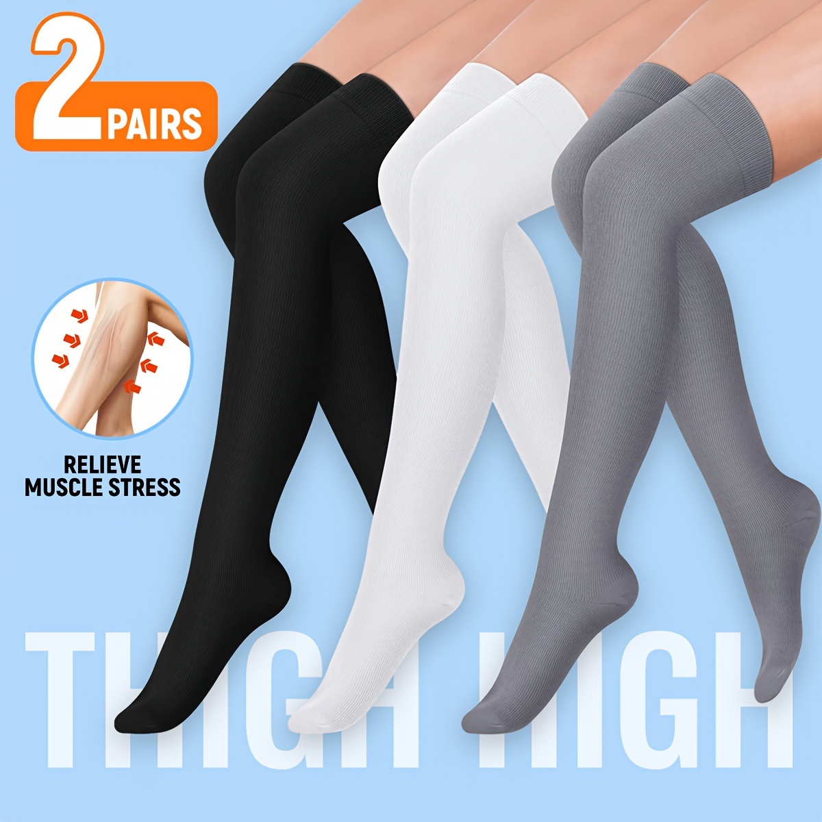 Knee High Copper Sports Compression Socks 15 25 Mmhg - Temu