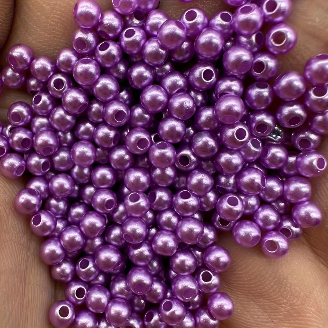 Fabrication de bijoux - 100 perles en plastique rondes 6 mm - violet / mauve