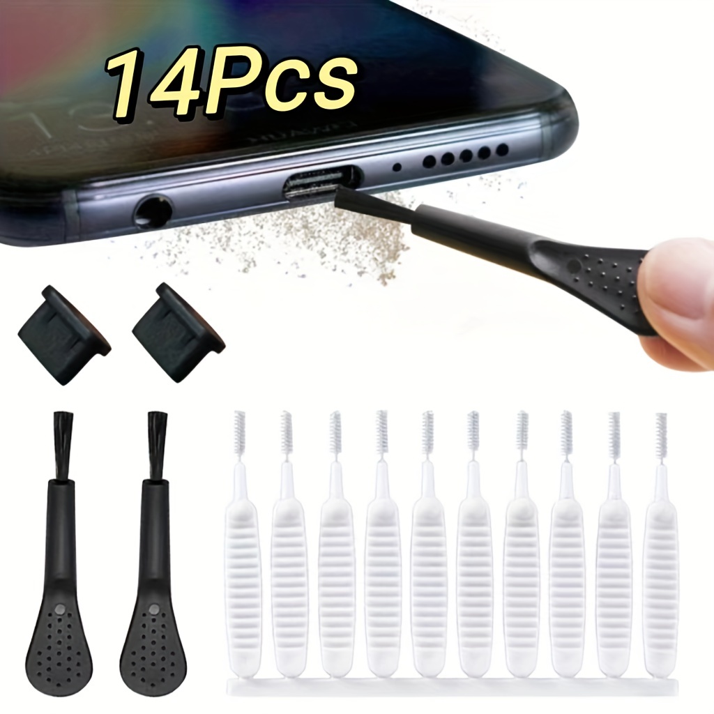 100PCS Mini Bendable Cleaning Brush for Mobile Charging Ports and Dusty  Surfaces - Soft Round Bristles for Gentle Cleaning