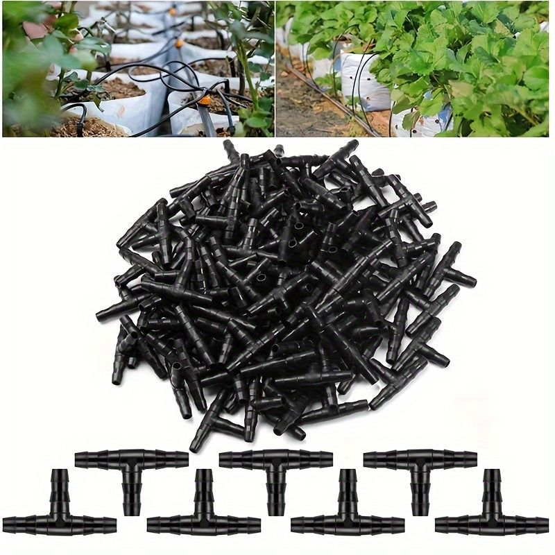 

30pcs 1/4" Universal Barbed Tee Fittings Barbed Connectors Drip Irrigation For 4/7mm Water Tube Drip Irrigation Watering System