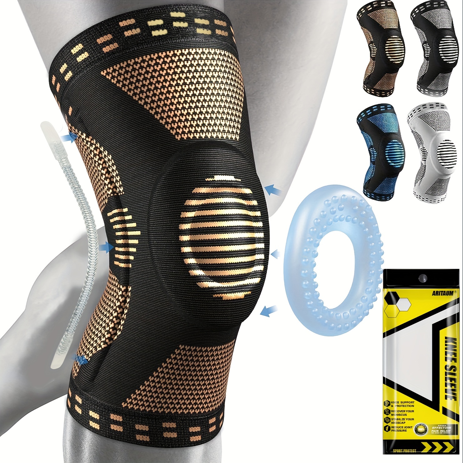 FIR Knee Support Brace with Patella Cushion