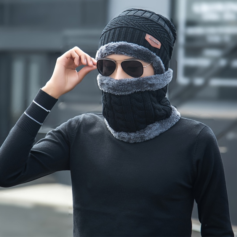 2pcs Bonnet d'hiver chaud pour hommes bonnet tricoté épaissi - Temu France