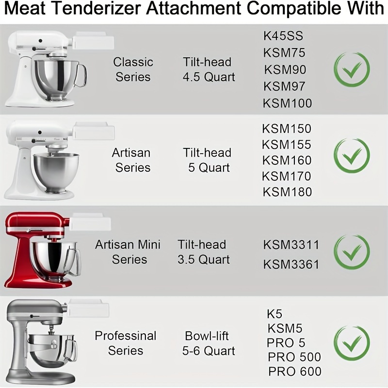  Meat Tenderizer for KitchenAid Stand Mixer-Updated Stainless  Steel Gears Meat Tenderizer Attachment for All Models KitchenAid: Home &  Kitchen