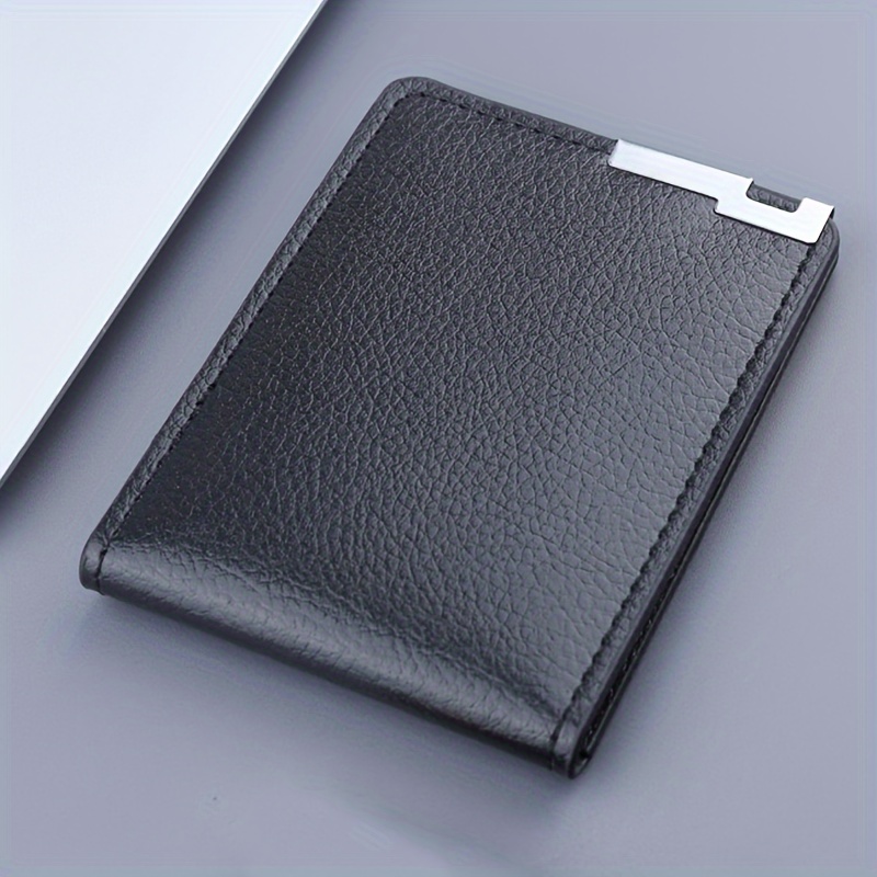 1pc Men's Lightweight License Protective Wallet, Faux Leather Card Case Holder, Fashionable Trendy Car Card Holder