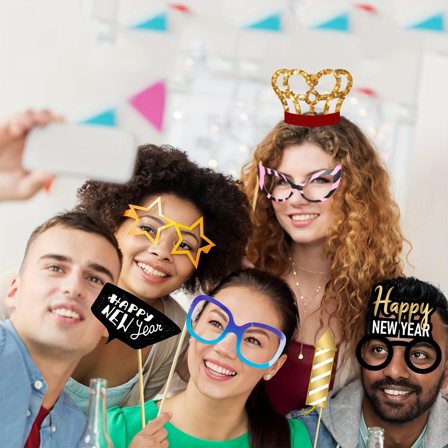 Réveillon du Nouvel An Or Kit d'accessoires pour photomaton pour la fête du Nouvel  An 2024 20 pièces -  France