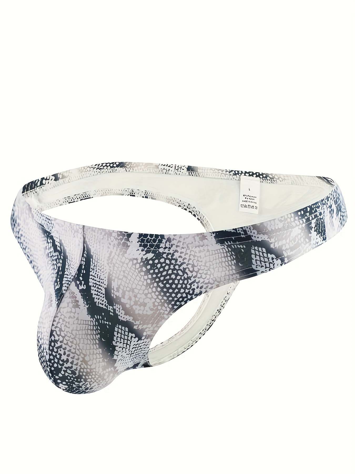 Men's Underwear Snakeskin Pattern Print Sexy Thong U Convex - Temu