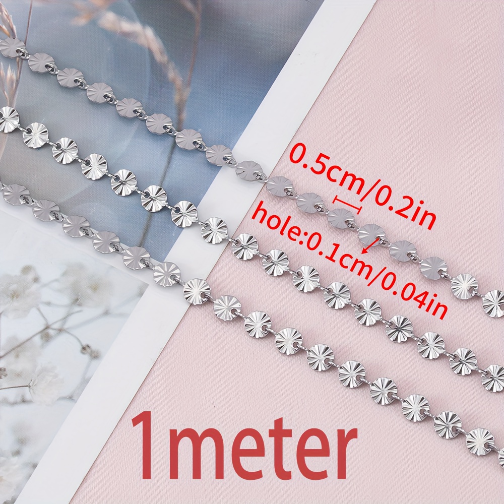 1meter Stainless Steel Love Heart Chains For Jewelry - Temu