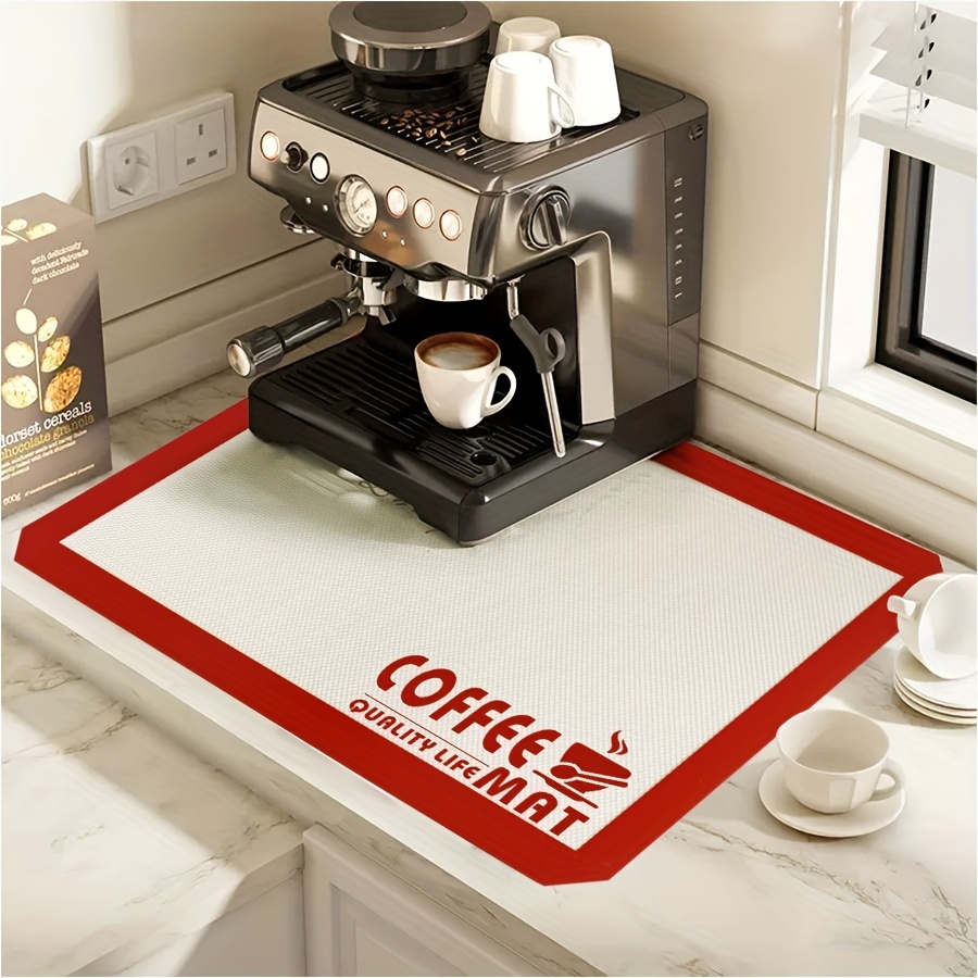Coffee Mat Hide Stain Rubber Backed Absorbent Coffee Maker Mat for