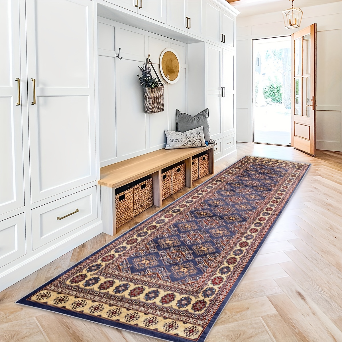 Boho Kitchen Rug Runner with Tassels, Woven Farmhouse Entryway Modern —  Annie & Oak