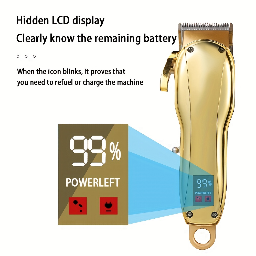 Large Screen Digital Hair Clipper Oil Tip Sculpted For Salon - Temu