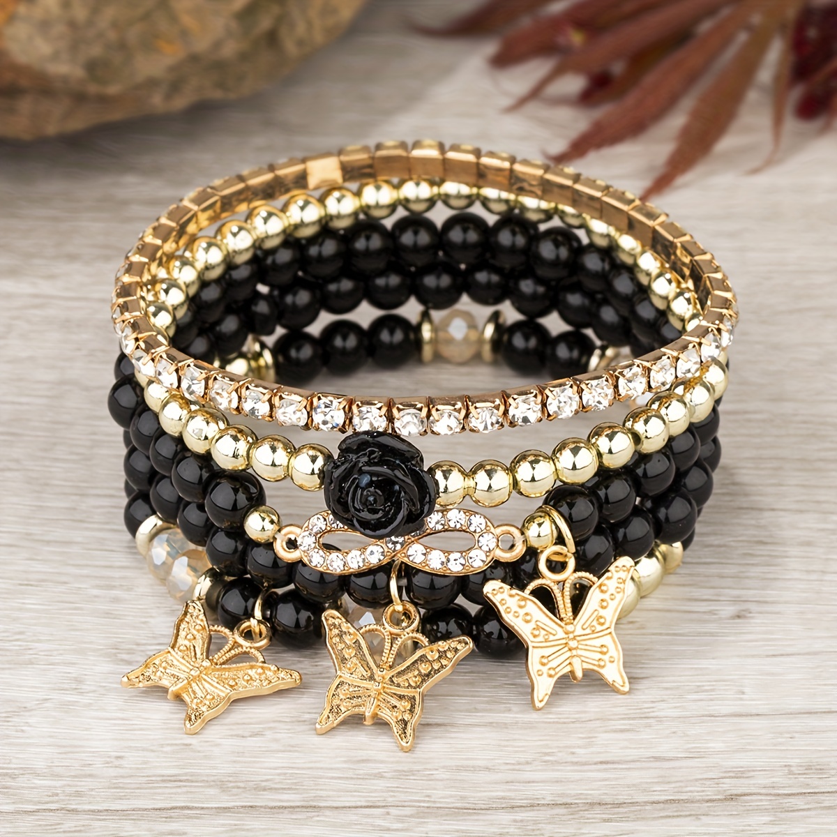 Bohemian Bracelets Creative Hand Jewelry Butterfly Crystal - Temu
