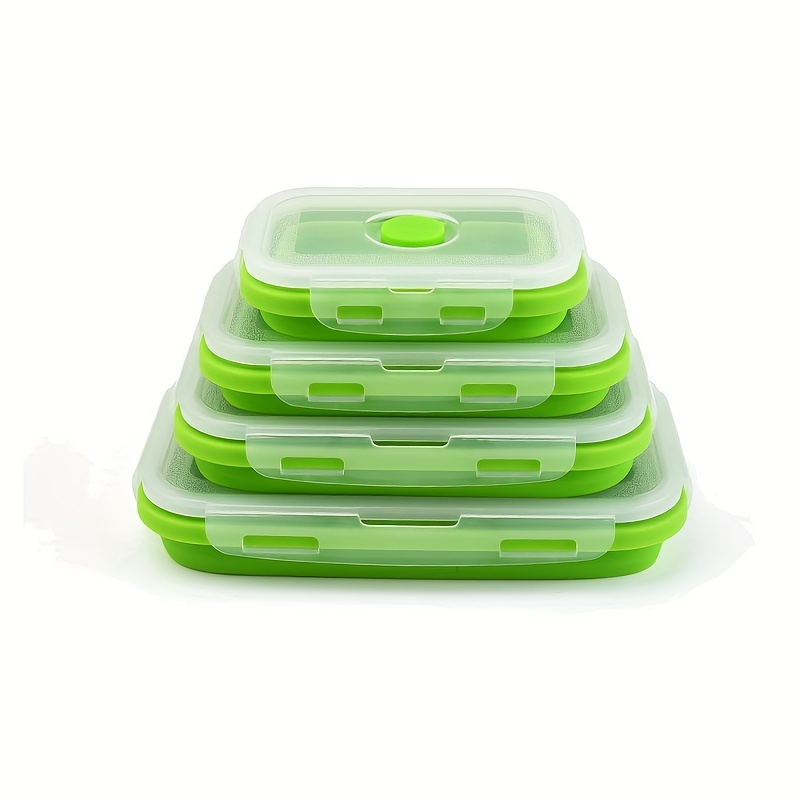 Silicone Lunch Boxes, Foldable Food-grade Microwave Silicone Lunch Boxes,  Refrigerator Storage Boxes, Crisper Plastic, Bpa-free, Leftover/pre-meal Lunch  Box Containers, Kitchen Accessories, For Halloween, Thanksgiving, Christmas  Gifts - Temu