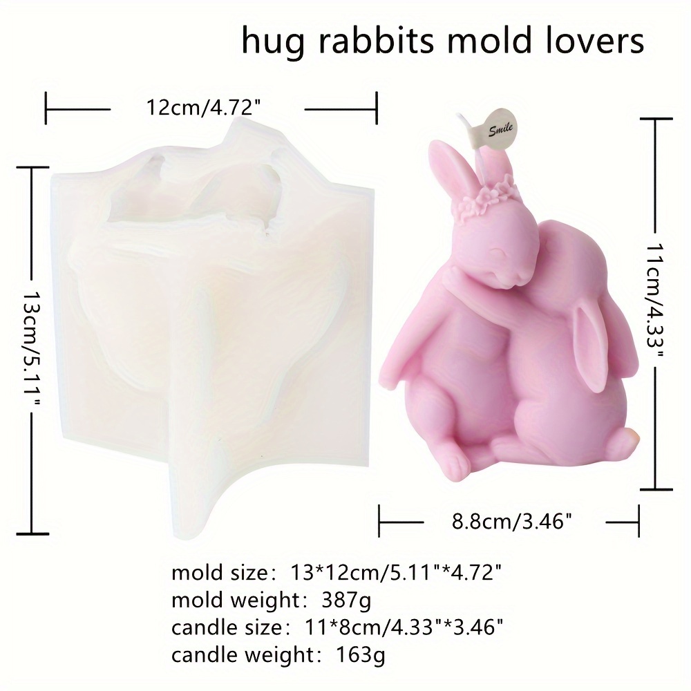 Standing Cute Rabbit Silicone Molds DIY Handmade Scented Candle