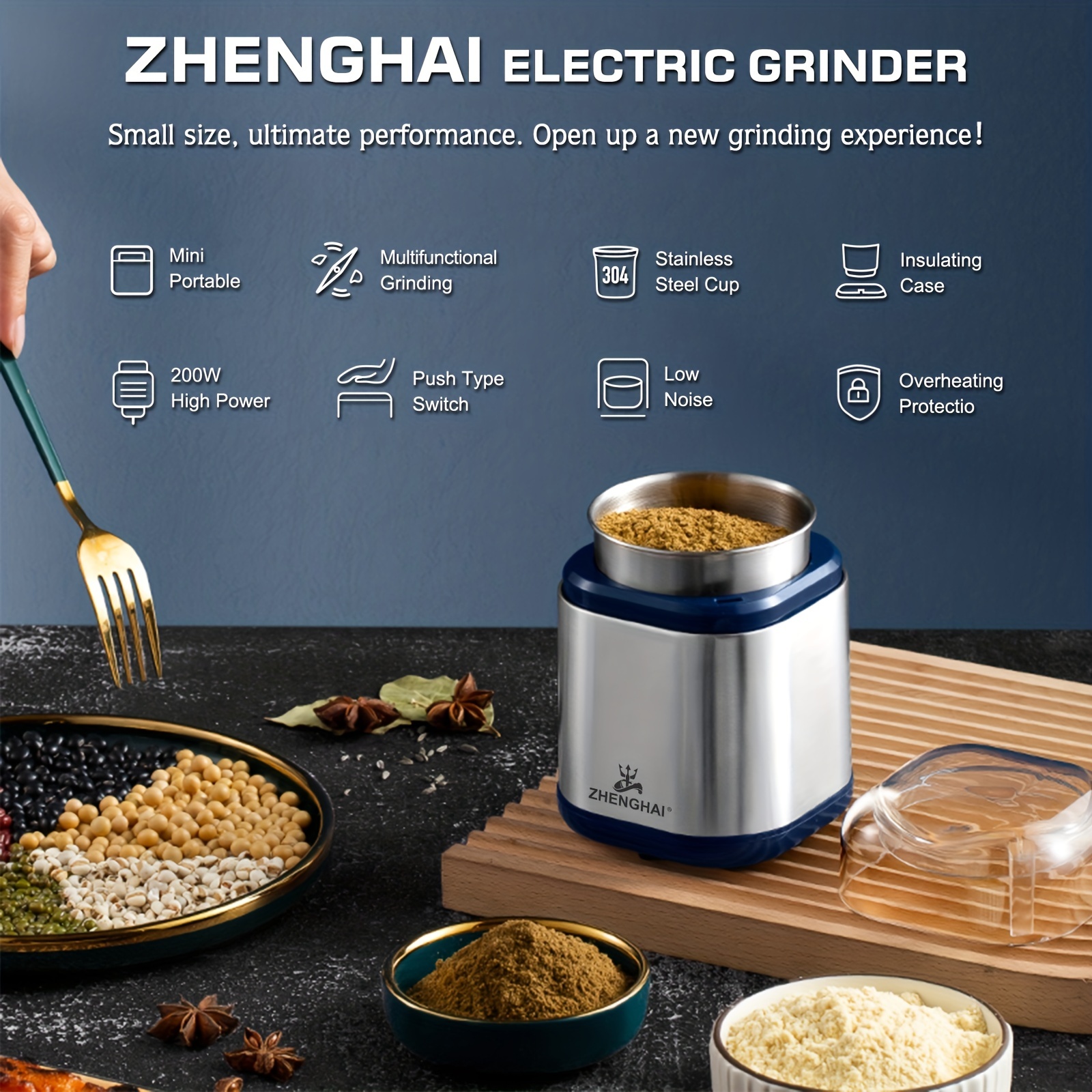 Large Capacity Electric Spice Herb Grinder Fast - Temu