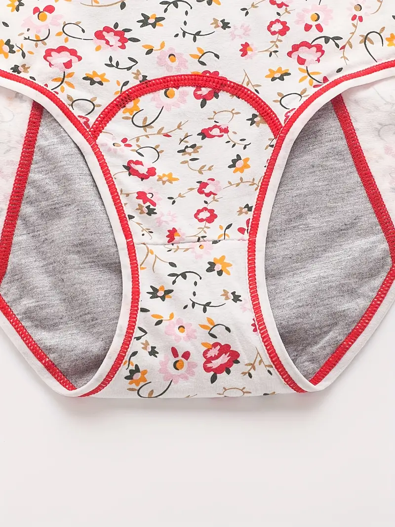Floral Print Period Panties Comfy Breathable Leak Proof - Temu Canada