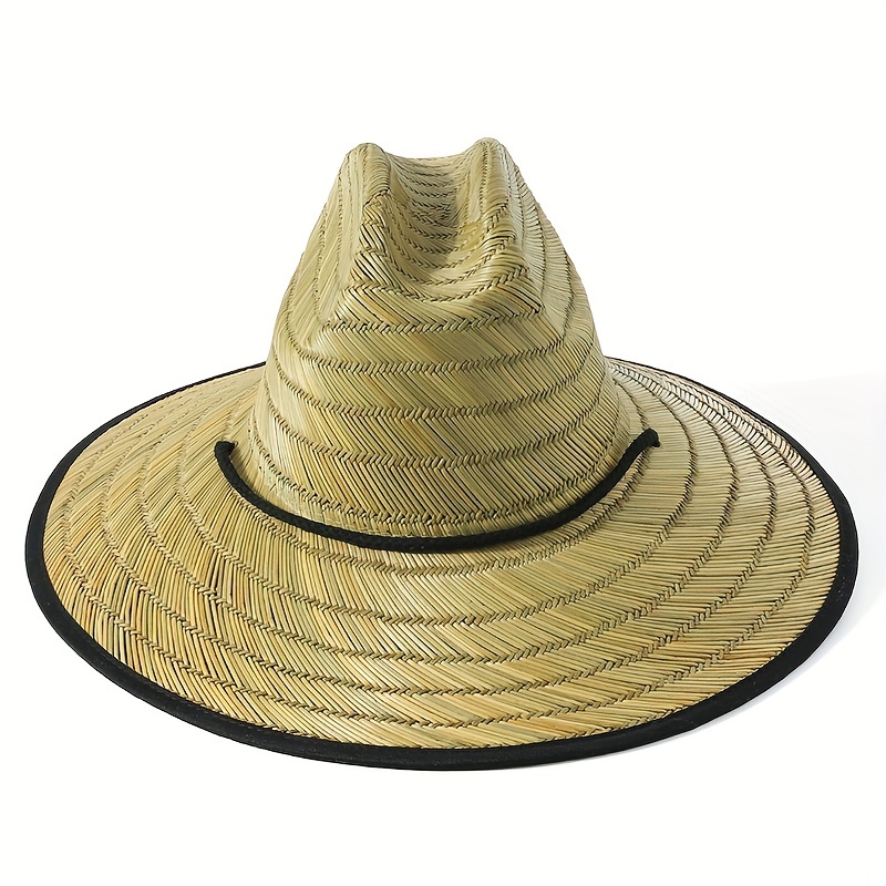 Green Striped Crochet Sun Hat Wide Brim Vintage Boho Straw Hat
