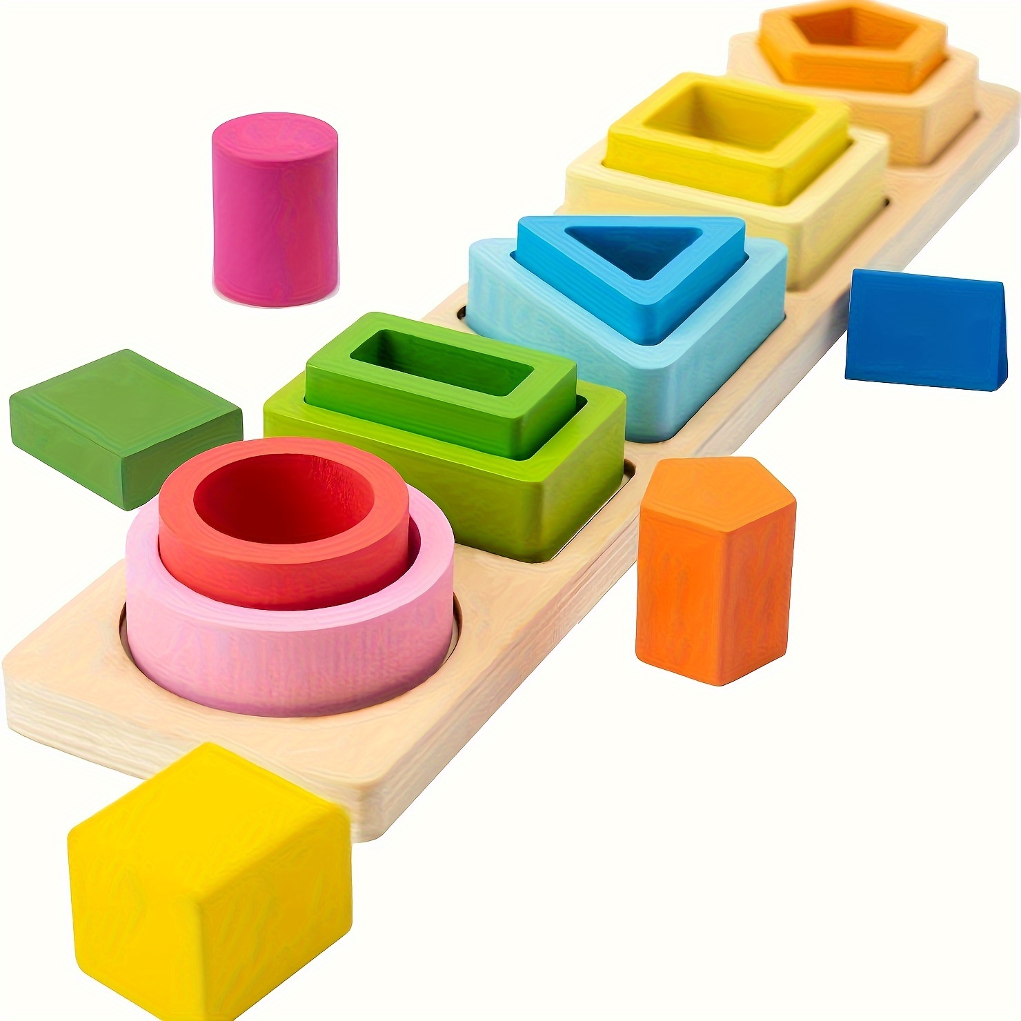 Jouet en bois pour tout-petits, blocs en bois pour garçons et filles de 1 à 3  ans, jouet empilable de tri Montessori, jouet éducatif préscolaire pour  enfants - Temu France