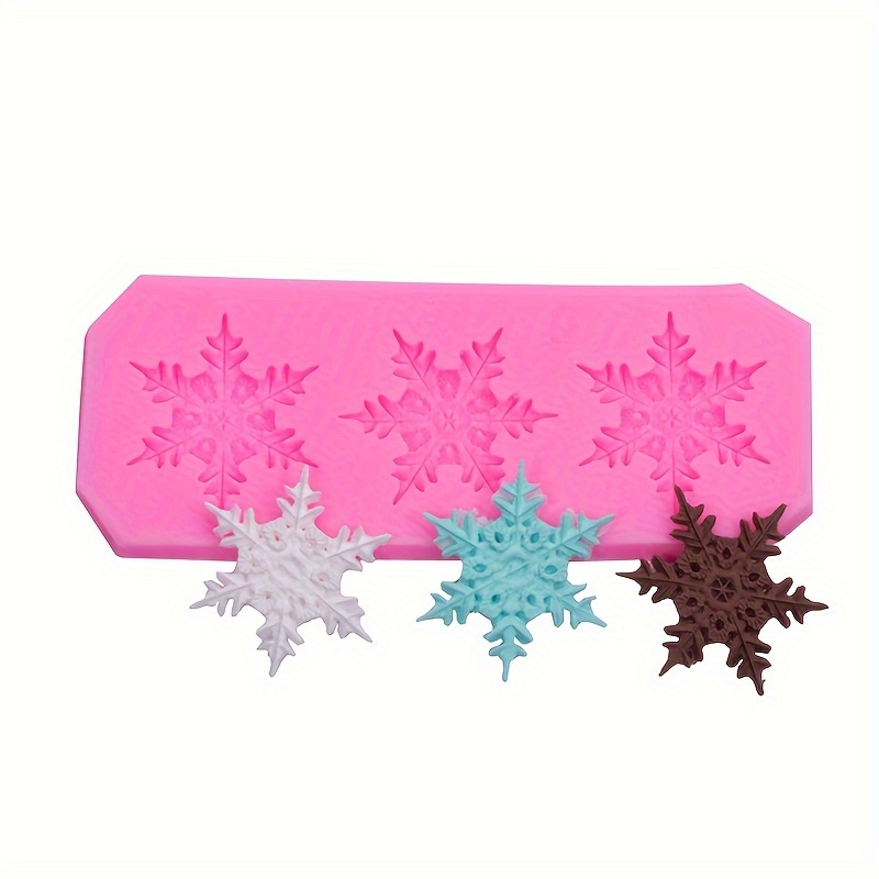 1pc, Multiple Christmas Snowflake Cake Decoration Mold Fondant Chocolate  Mousse Silicone Mold.