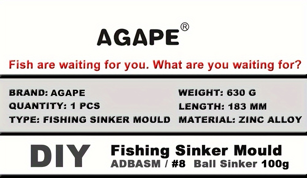 Adygil DIY Fishing Ball Sinker Mould ADBASM/#2 Ball Sinker 12g 8 Cavities