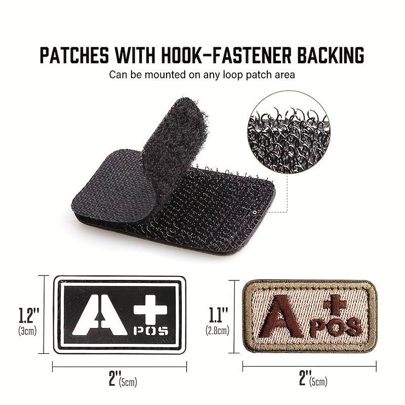 Tactical Blood Type Hook And Loop Patch A+ B+ Ab+ O+ - Temu