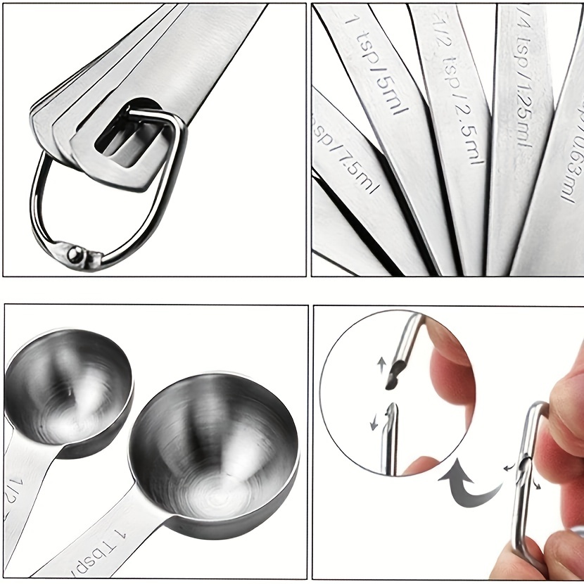 Premium Stainless Steel Measuring Spoons - Set of 6