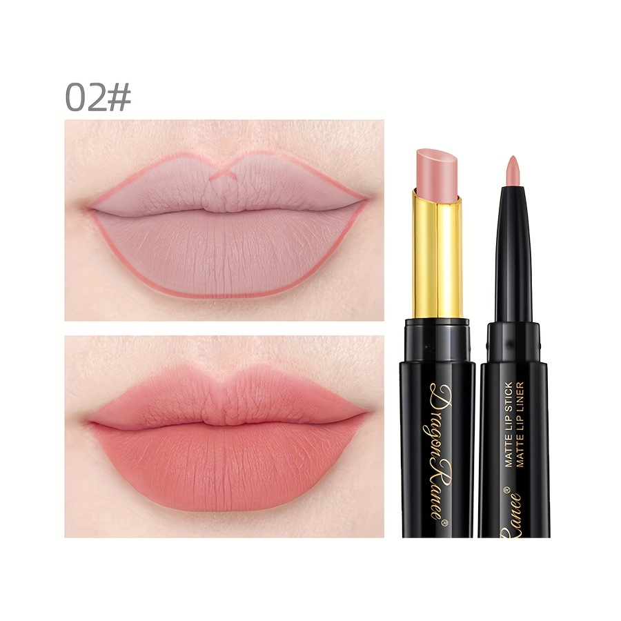 Double Headed Lip Pencil Lip Liner Non Stick Cup Long Lasting Wateproof