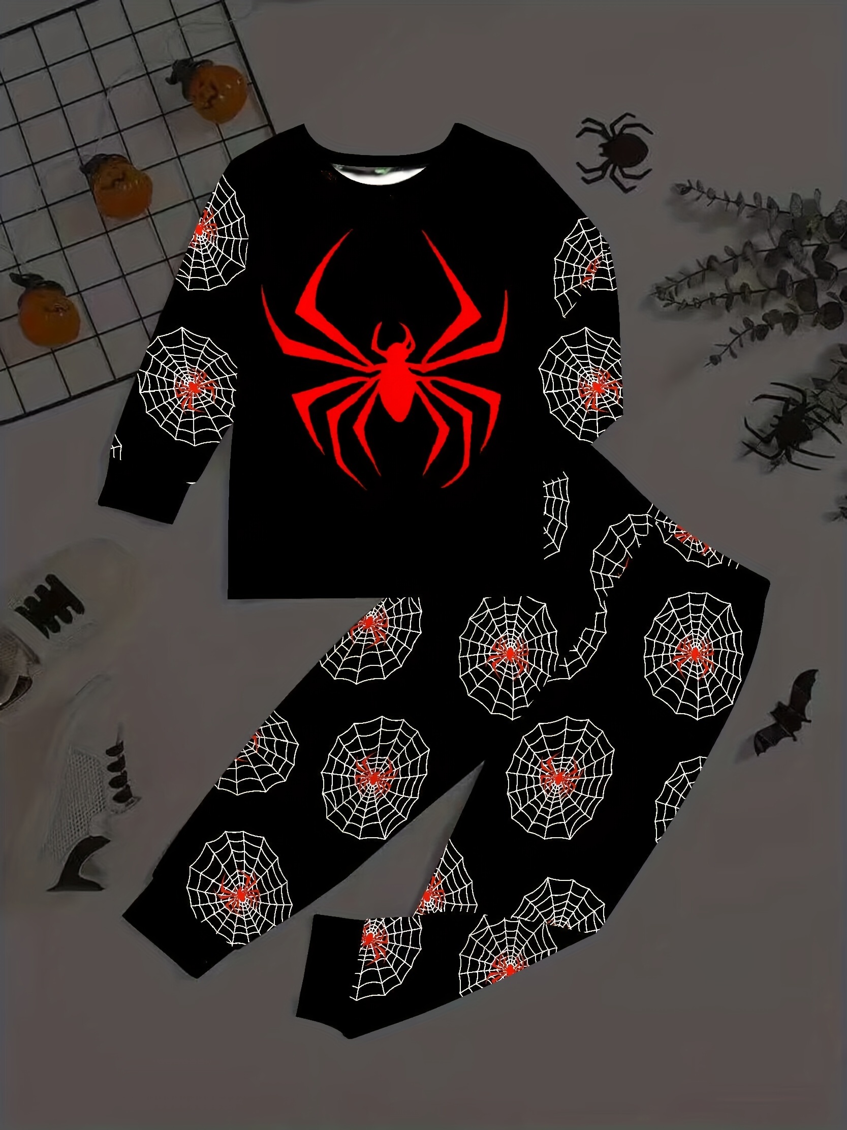 Marvel Conjunto de pijama de Spiderman para niños, 4 piezas, pijama de  manga larga de Spiderman, Miles Morales