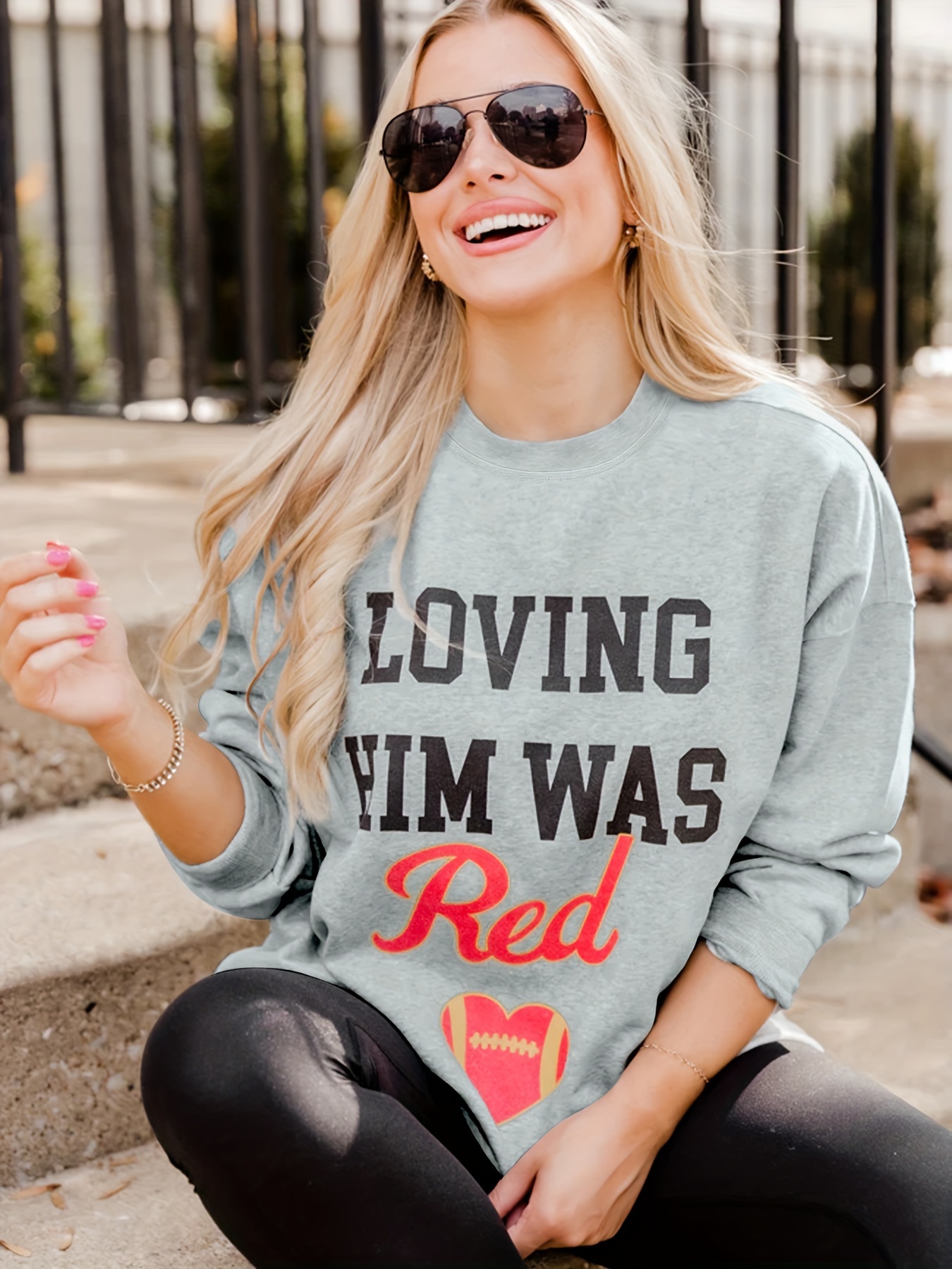 Letter Graphic Print Sweatshirt, Long Sleeve V Neck Pullover Sweatshirt,  Casual Tops For Fall & Winter, Women's Clothing - Temu