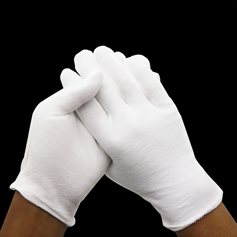 White cloth gloves large