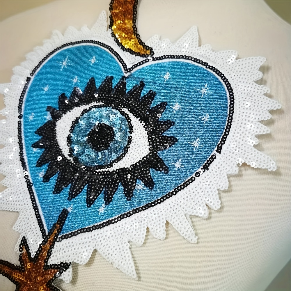 Buy Cute Hand Eye Sequin Patches Embroidery Applique Sew On or