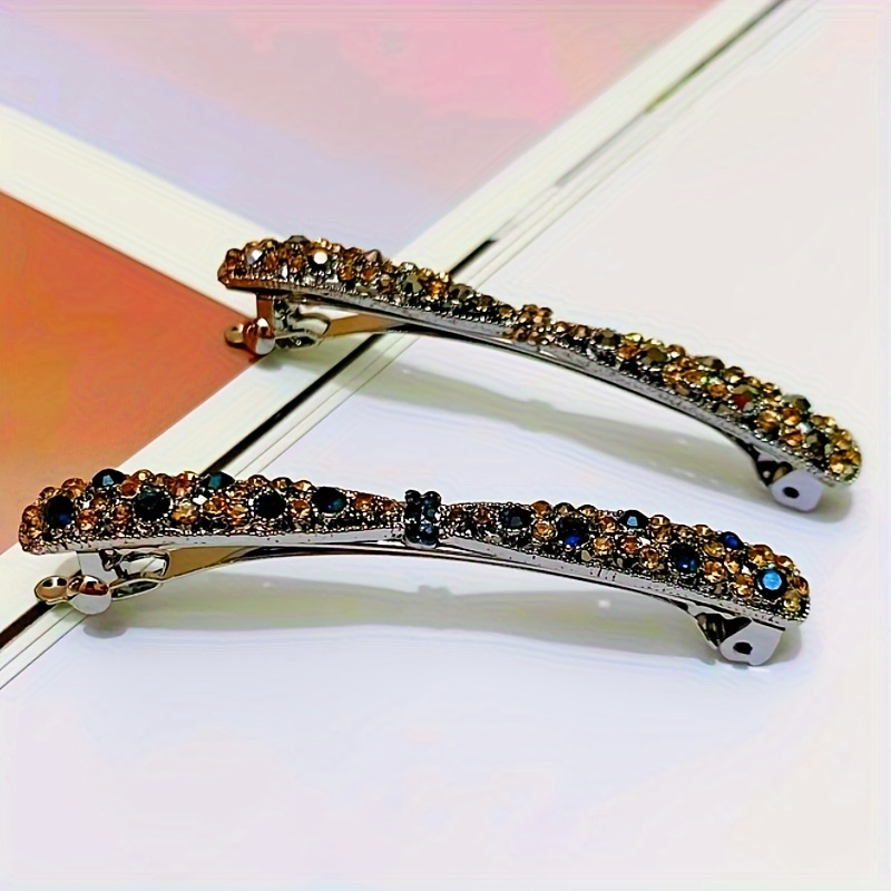 

1pc Vintage Sparkling Rhinestone Decorative Hair Clip Hair Side Clip Duck Bill Clip Daily Uses Women Hair Accessories Birthday Gift