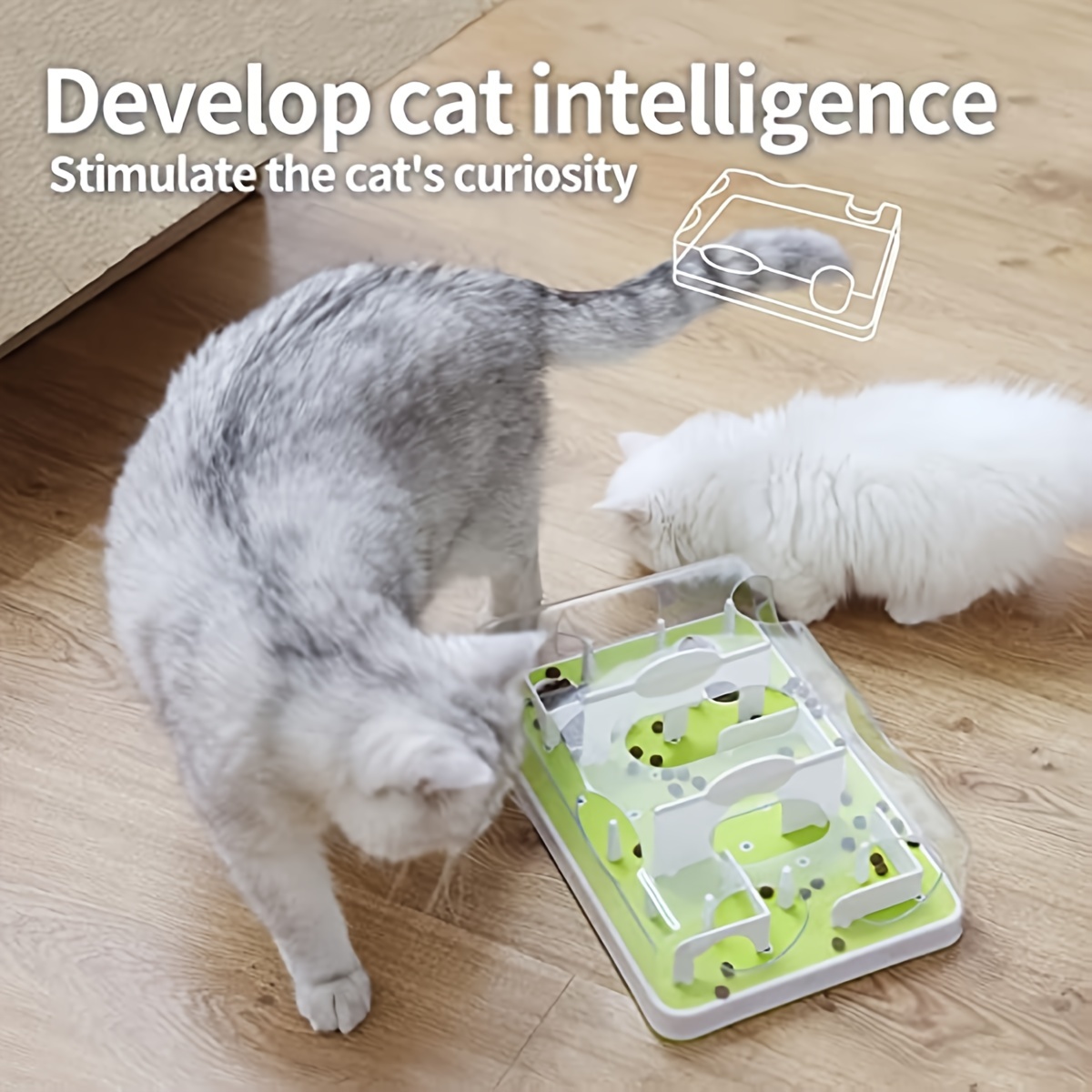 Cat Treat Puzzle Toys Feeder, Interactives Cat Maze Toy For Indoor
