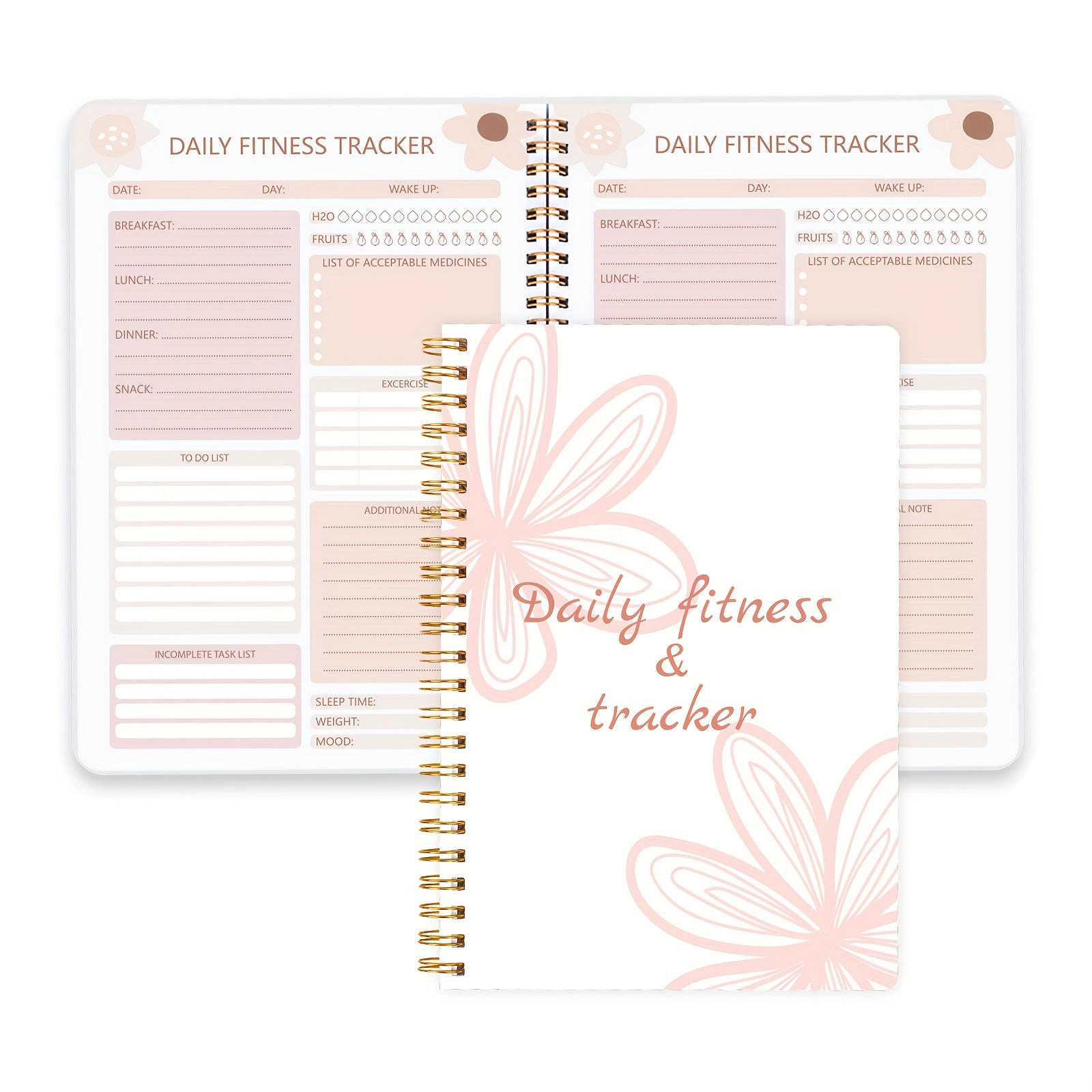 DAILY Fitness Planner, Weight Loss & Daily Workout Journal