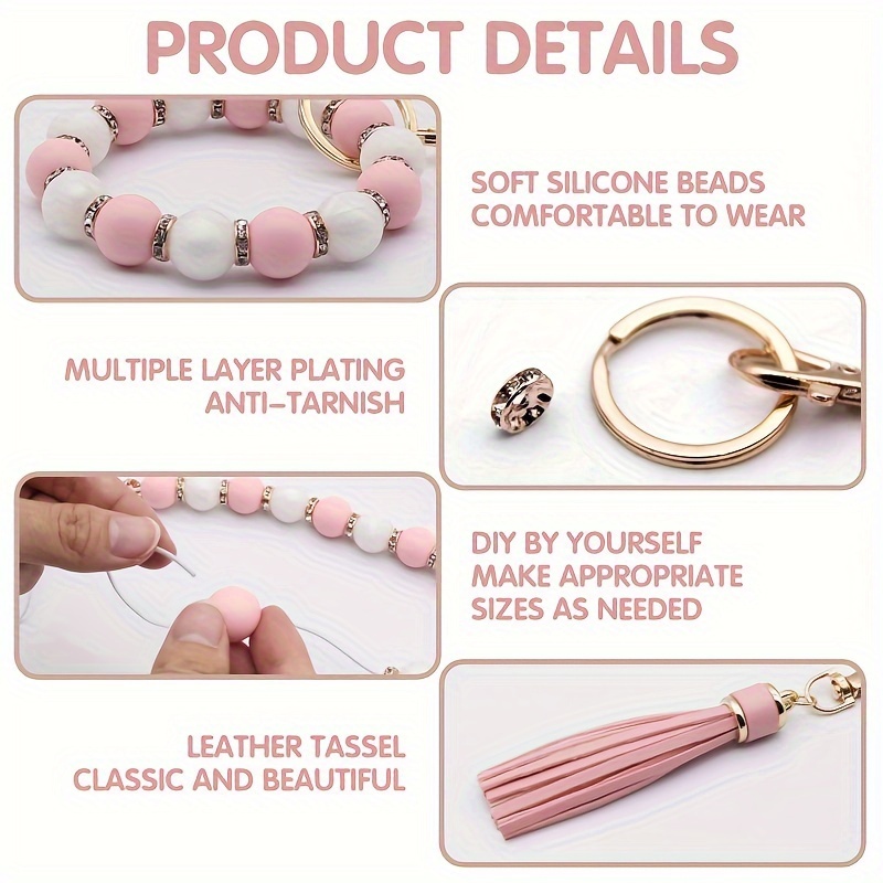 Silicone Beads Jewelry Making Diy Fashion Bracelet Keychain - Temu