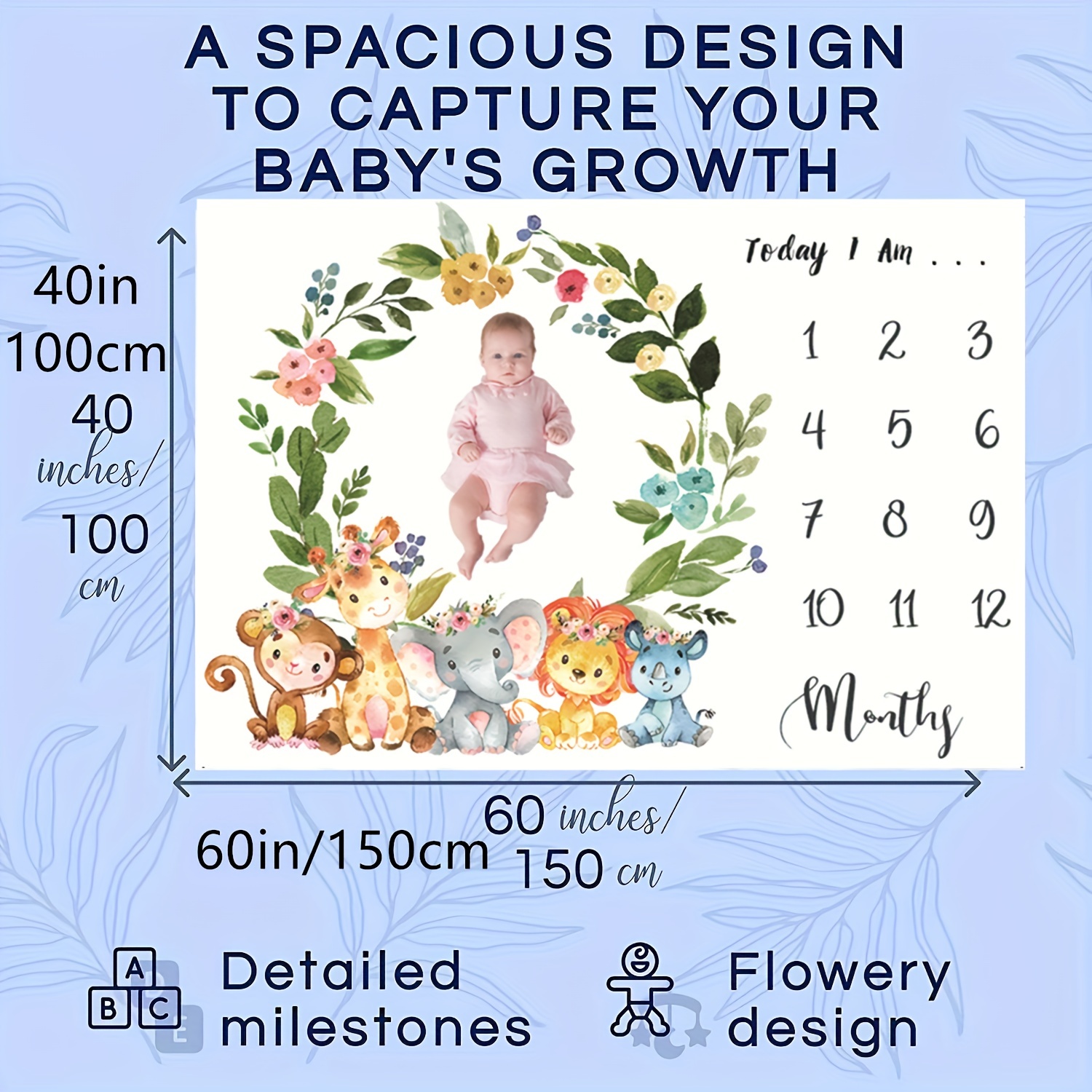 Baby monthly milestone online blanket girl