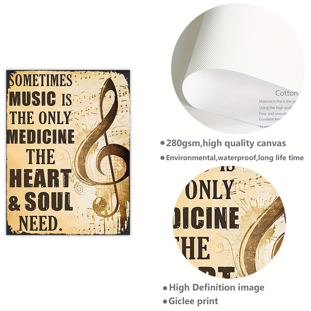 Musical Note Painting On Canvas Wall Art