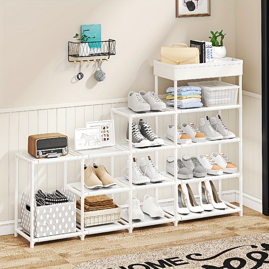 Stackable Shoe Racks Closet Shoe Storage, Independent Small Shoe Racks,  Aesthetic Room Decor, Home Decor, Kitchen Accessories, Bathroom Decor,  Bedroom Decor - Temu