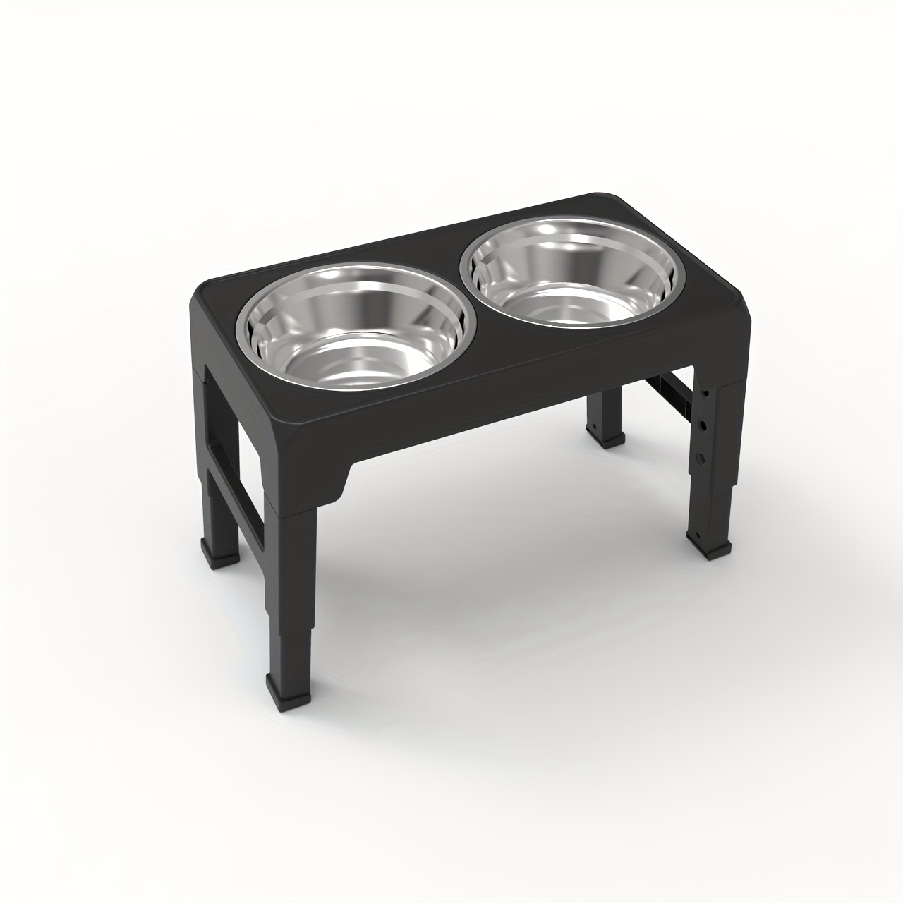 Elevated Dog Double Bowls, 4 Heights Adjustable Raised Dog Bowl