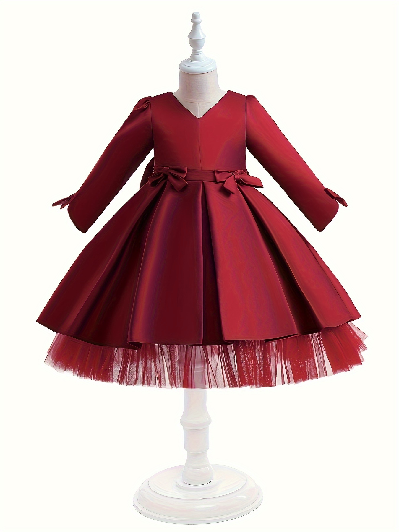 Toddler Baby Girls Velvet Dress Long Sleeve Princess Dress - Temu