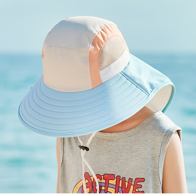 Children's Bucket Hat Large Brim Uv Protection Sun Hat Boys - Temu Canada