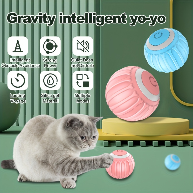 Jouet interactif électrique pour chat, balle rotative, jeux