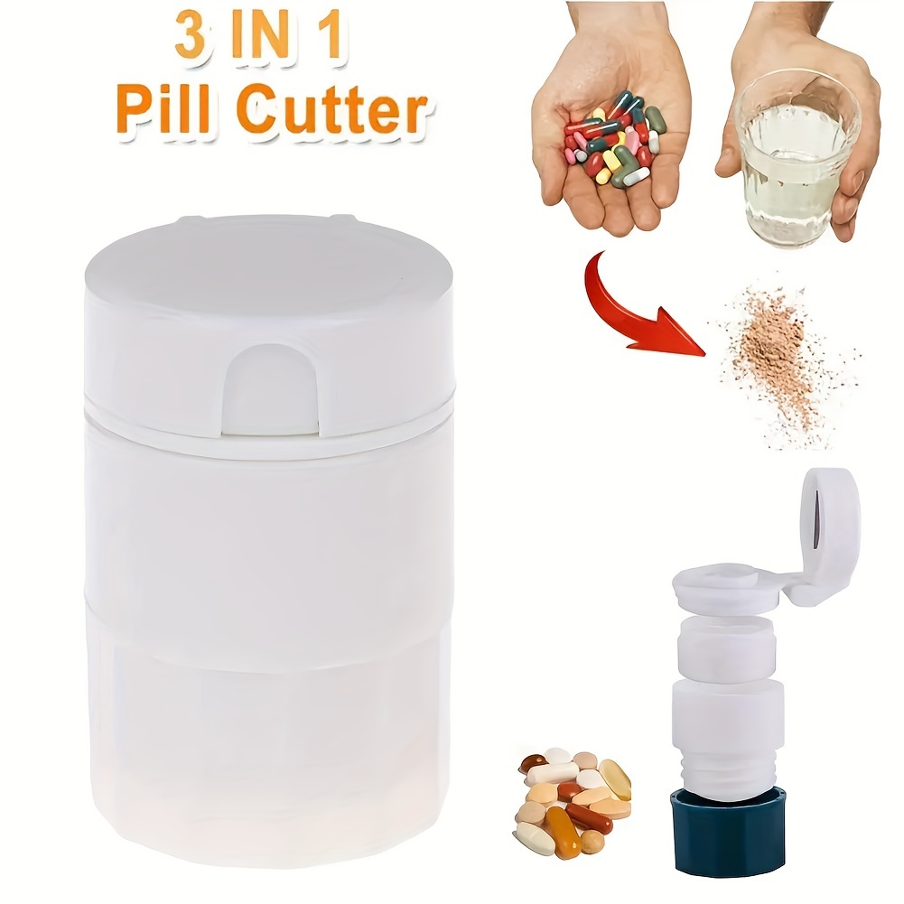 

1pc 4 Layer Pill Medicine Crusher, Multifunction Portable Grinder Splitter Tablet Divider, Cutter Storage Box Abs Medicine Pill Cutter