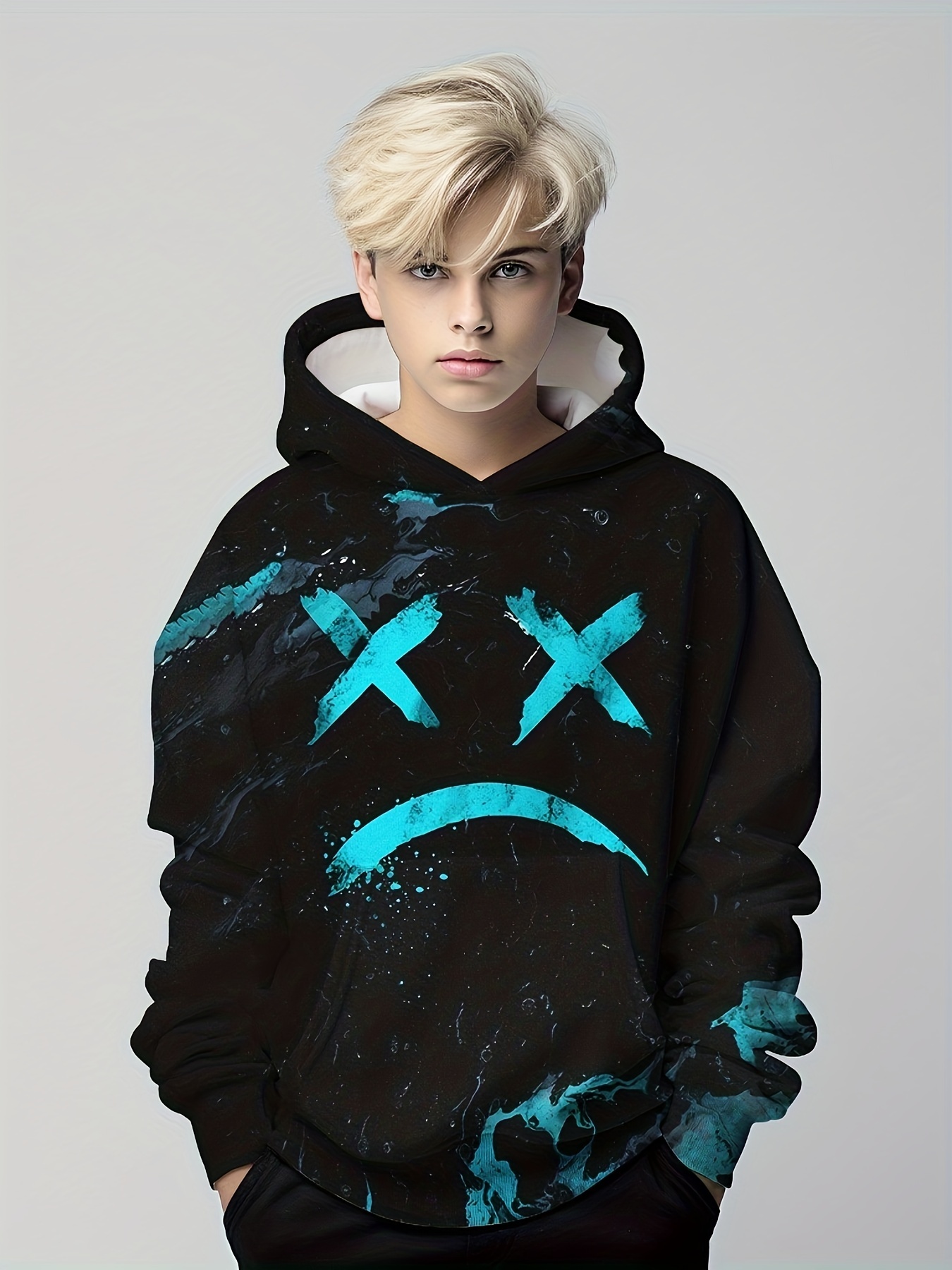 Hoodie with outlet sad face