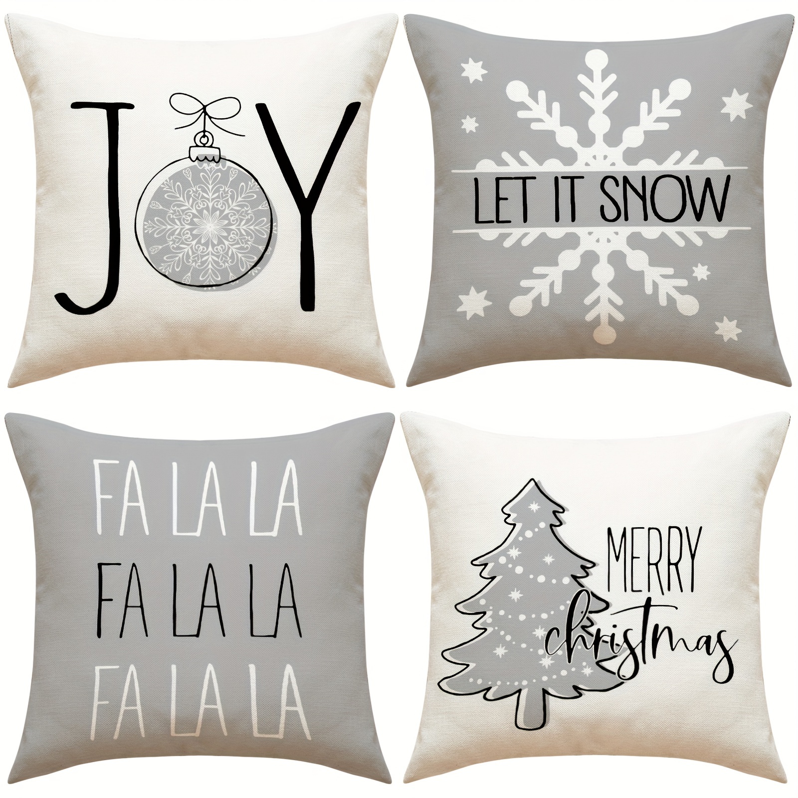 Christmas Snowman Landscaping Christmas Tree Bell Throw Pillow Cover Home  Sofa Cushion Cover Linen Blend Letters Car Pillow Home Pillow Insert Not  Included - Temu