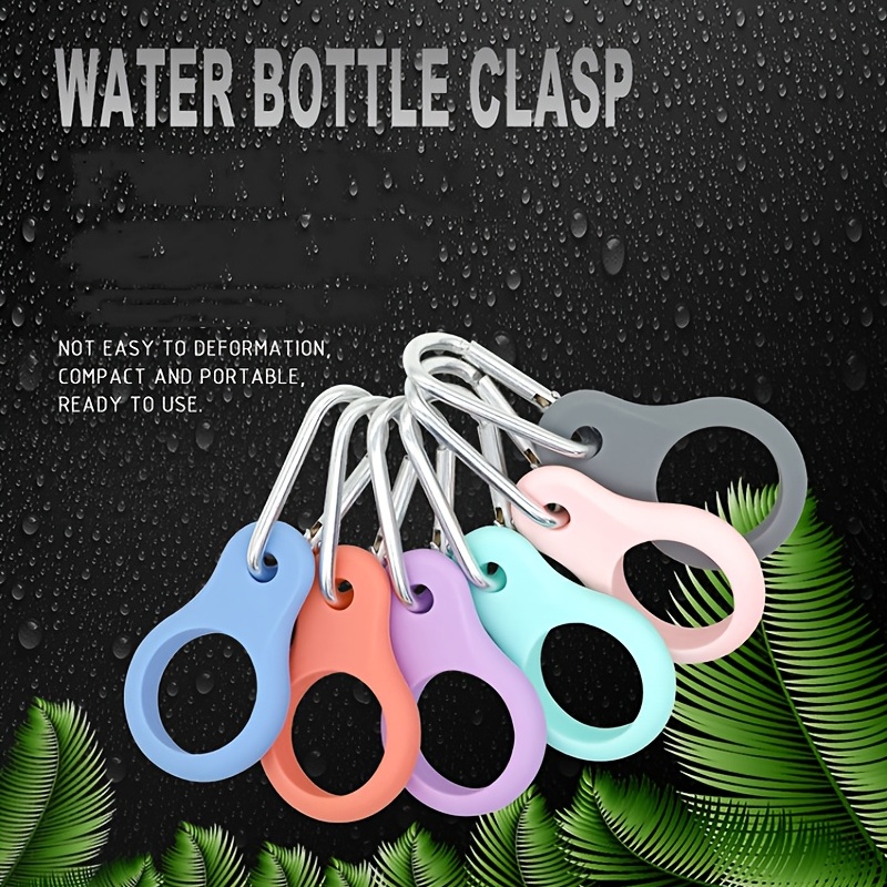 

2pcs Outdoor Mountaineering Water Bottle Hanging Buckle, Creative Mountaineering Silicone Keychain For Men, Sports Water Bottle Buckle, Portable Cola Water Bottle Buckle